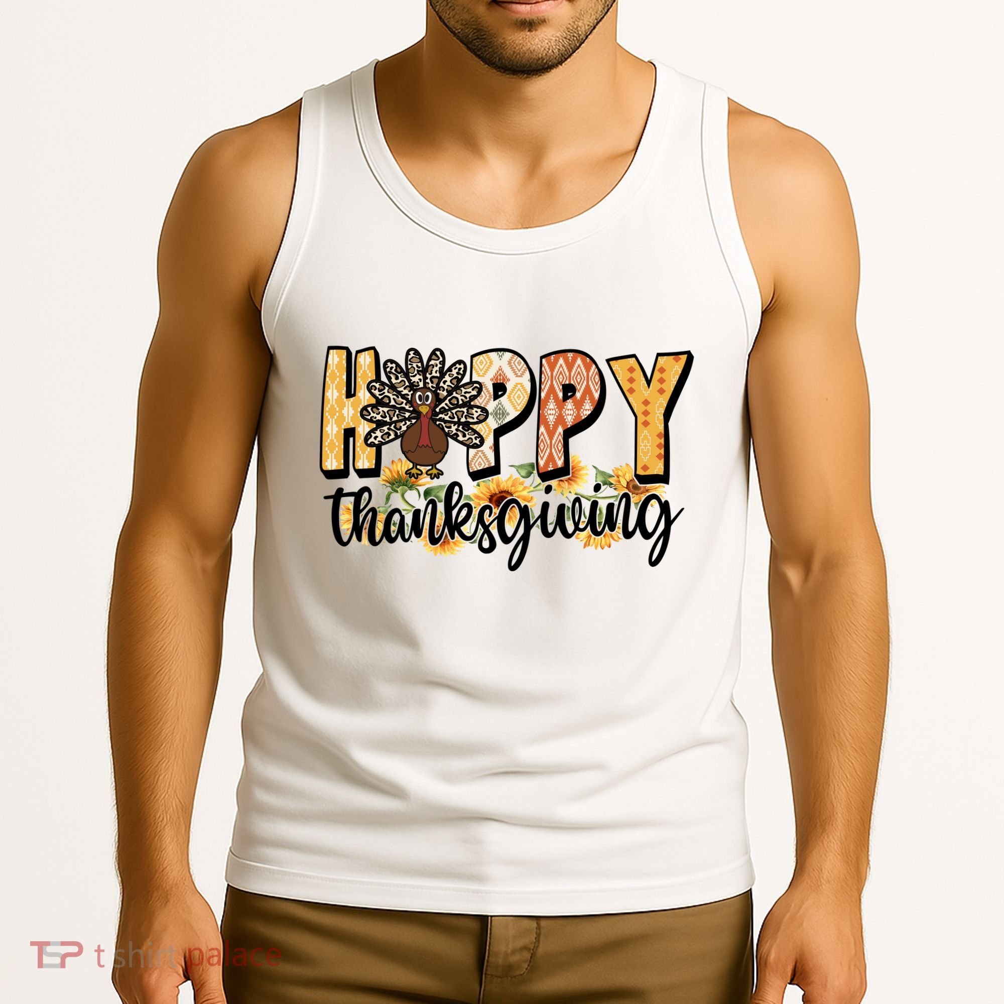 Happy Thanksgiving Turkey Cute Holiday Tank Top