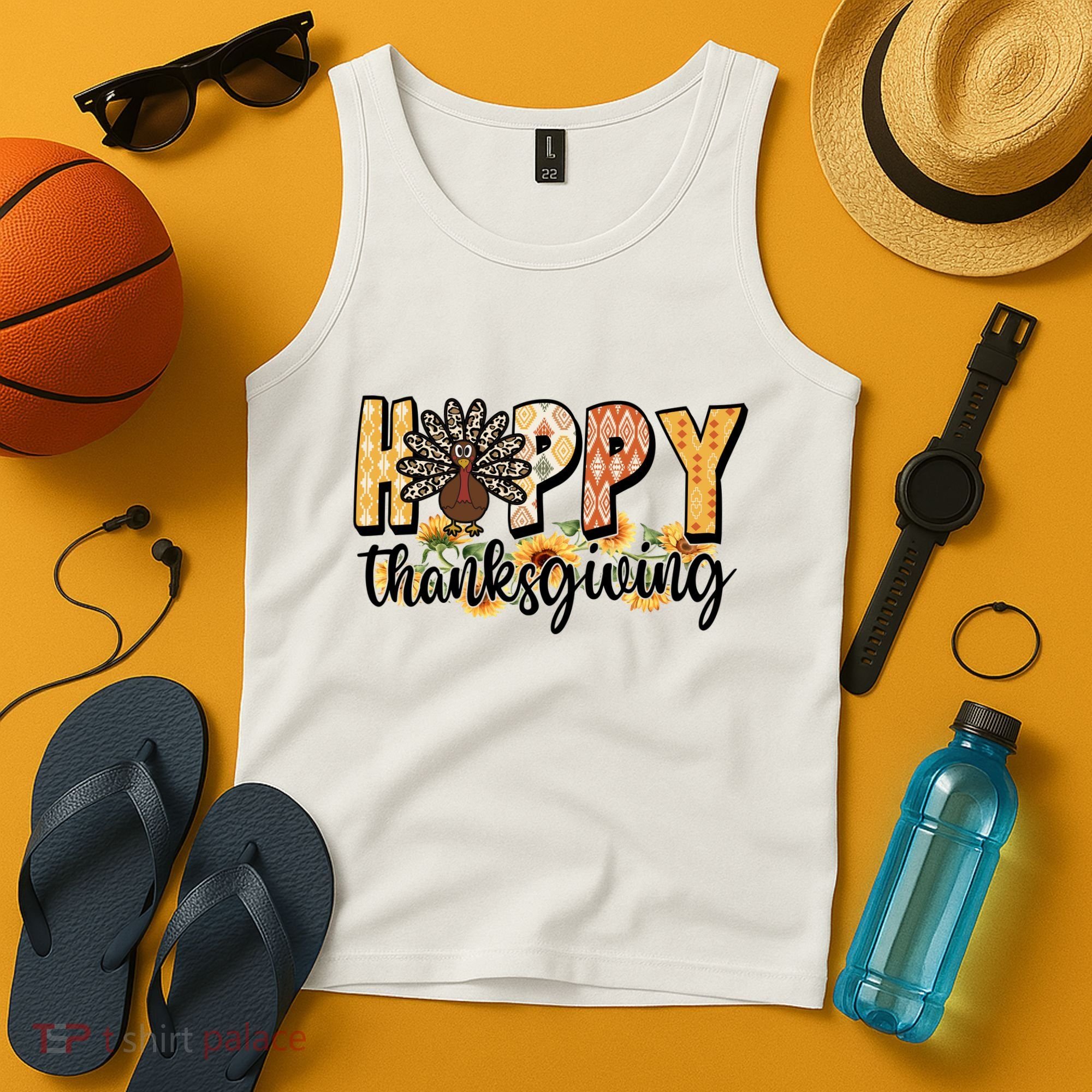 Happy Thanksgiving Turkey Cute Holiday Tank Top