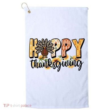 Happy Thanksgiving Turkey Cute Holiday Golf Towel