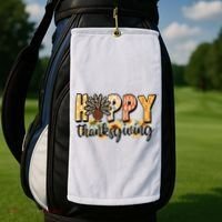 Happy Thanksgiving Turkey Cute Holiday Golf Towel thumb 2
