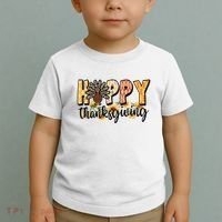 Happy Thanksgiving Turkey Cute Holiday Toddler T-Shirt thumb 2