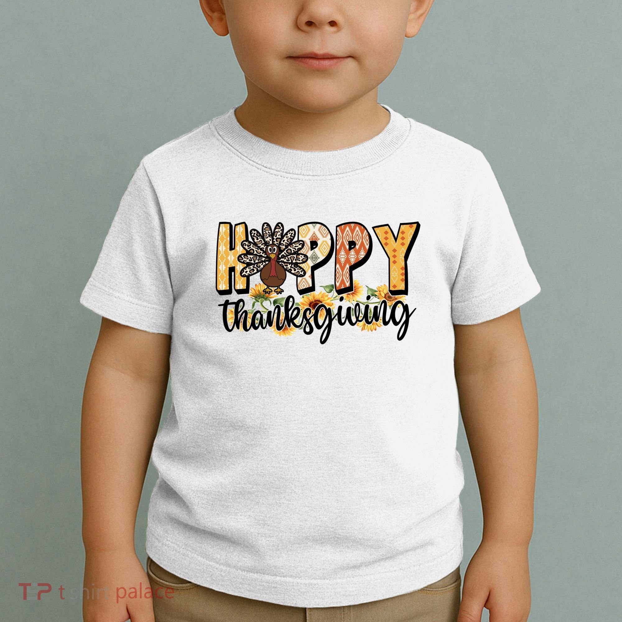 Happy Thanksgiving Turkey Cute Holiday Toddler T-Shirt