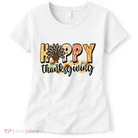 Happy Thanksgiving Turkey Cute Holiday Women's T-Shirt thumb 0