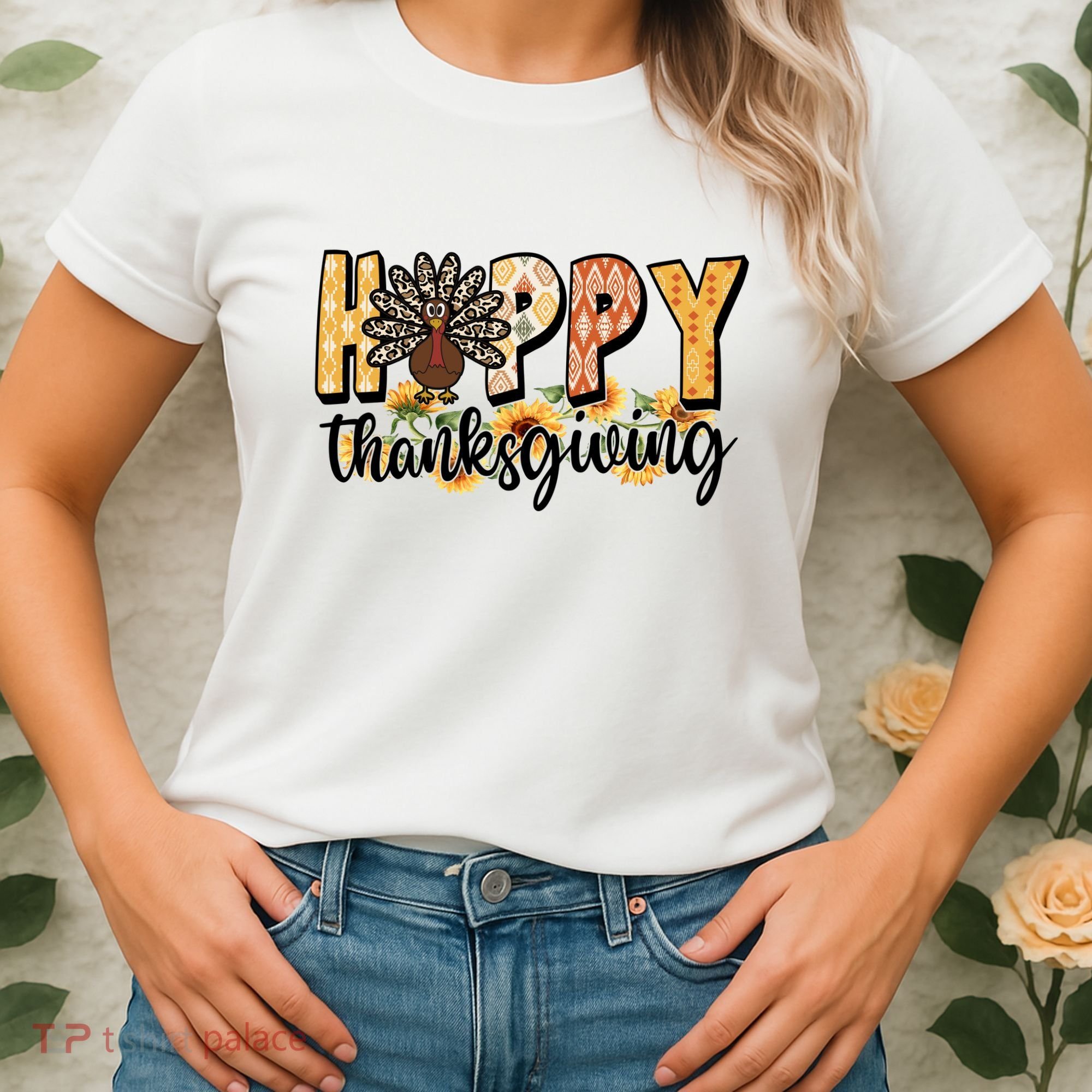Happy Thanksgiving Turkey Cute Holiday Women's T-Shirt