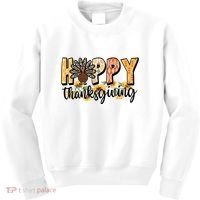 Happy Thanksgiving Turkey Cute Holiday Kids Sweatshirt thumb 0