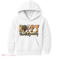 Happy Thanksgiving Turkey Cute Holiday Kids Hoodie thumb 0