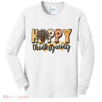Happy Thanksgiving Turkey Cute Holiday Kids Long Sleeve Shirt thumb 0