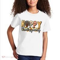 Happy Thanksgiving Turkey Cute Holiday Kids T-Shirt thumb 2