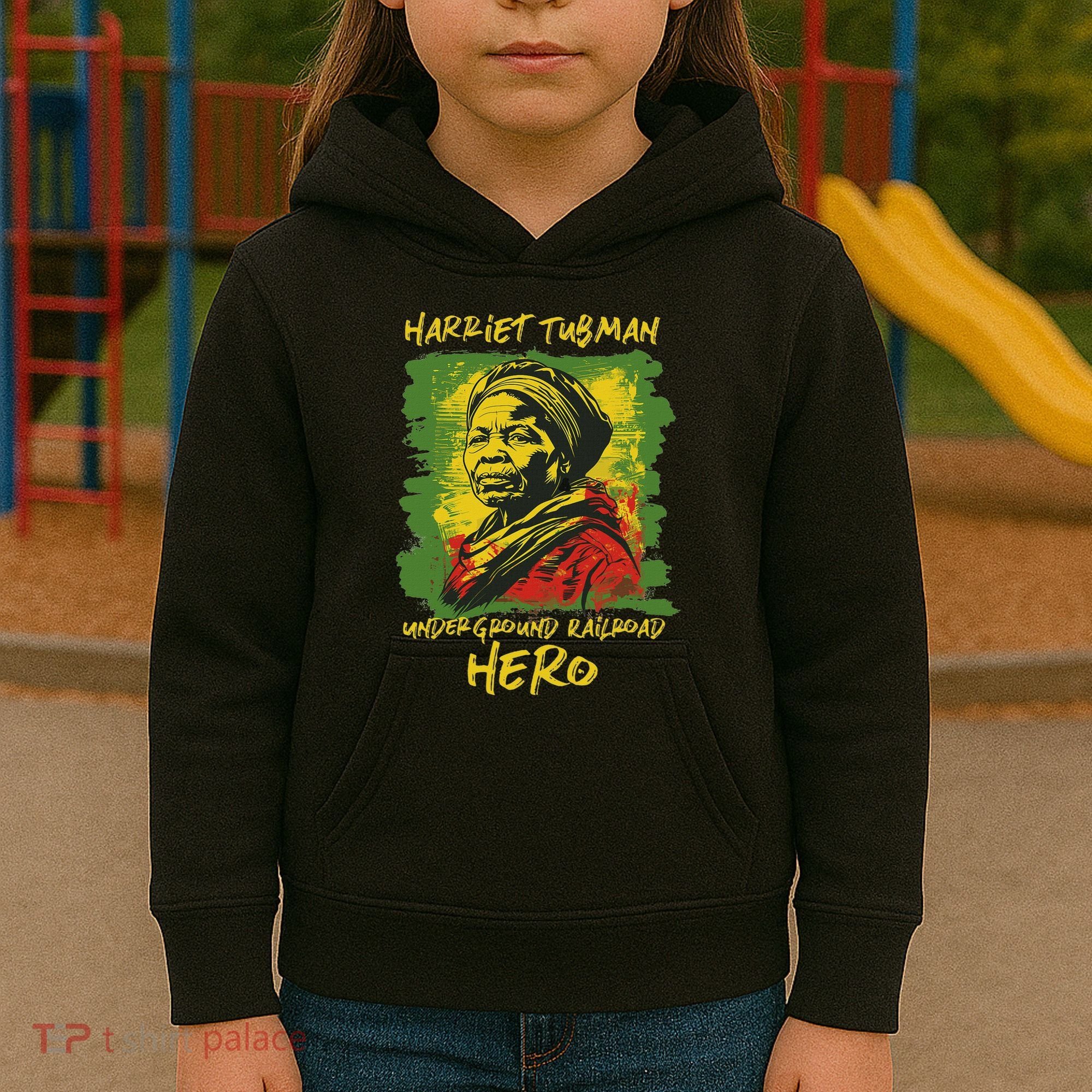 Harriet Tubman Underground Railroad Hero Black History Kids Hoodie