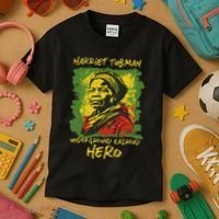 Harriet Tubman Underground Railroad Hero Black History Kids T-Shirt thumb 3