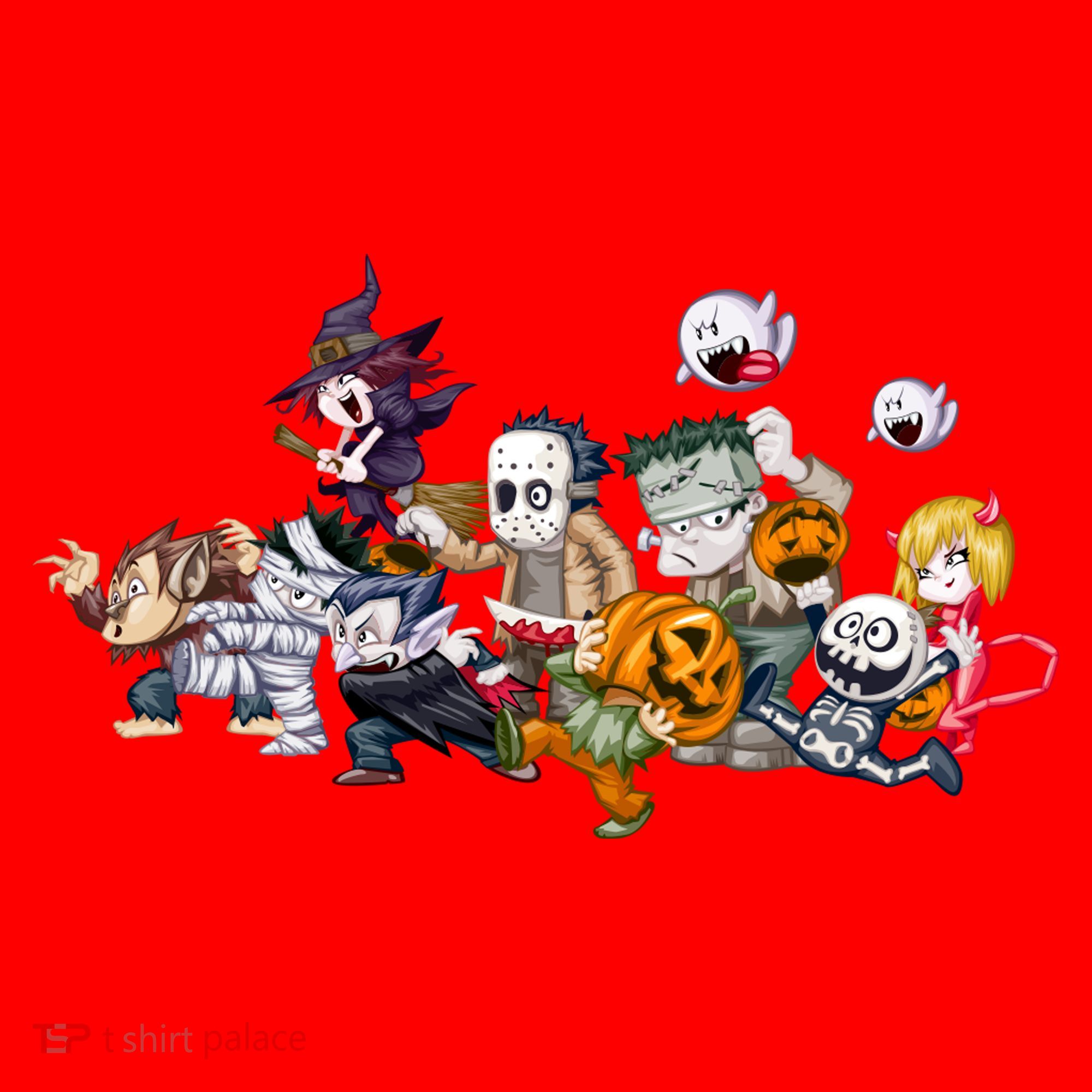 Halloween Team Villains Monster Crew Santa Hat
