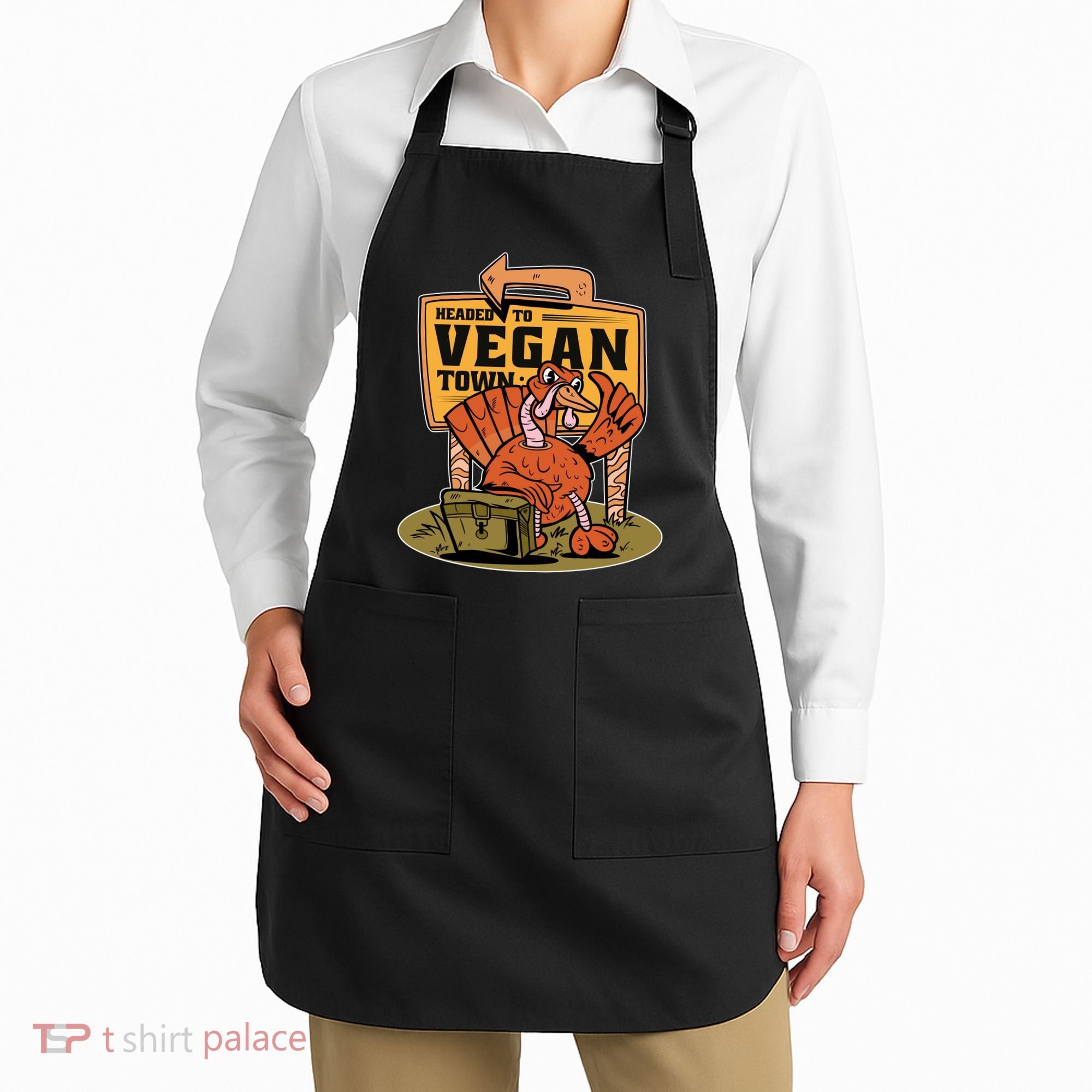 Headed To Vegan Town Chicken Apron