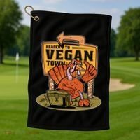 Headed To Vegan Town Chicken Golf Towel thumb 1