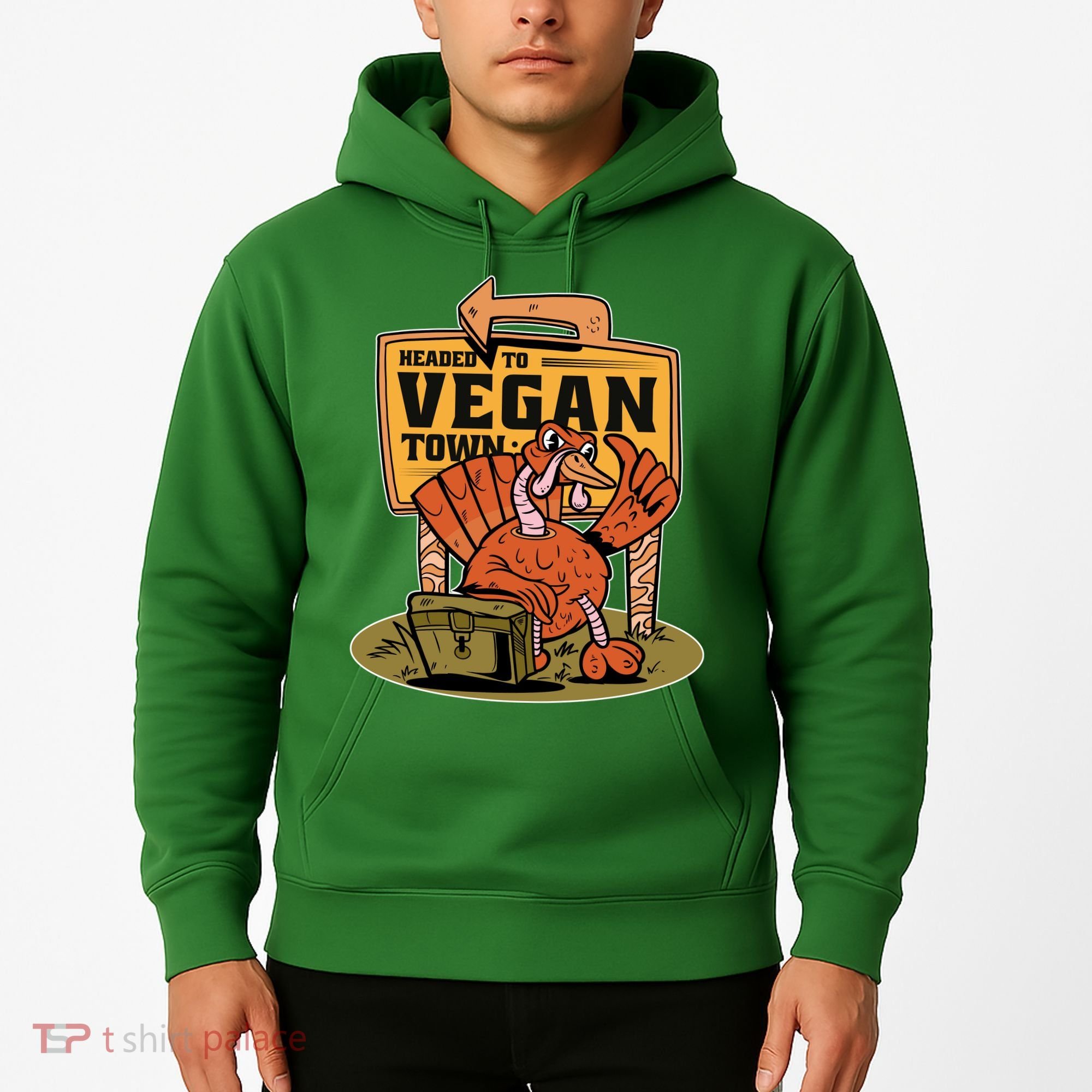 Headed To Vegan Town Chicken Hoodie