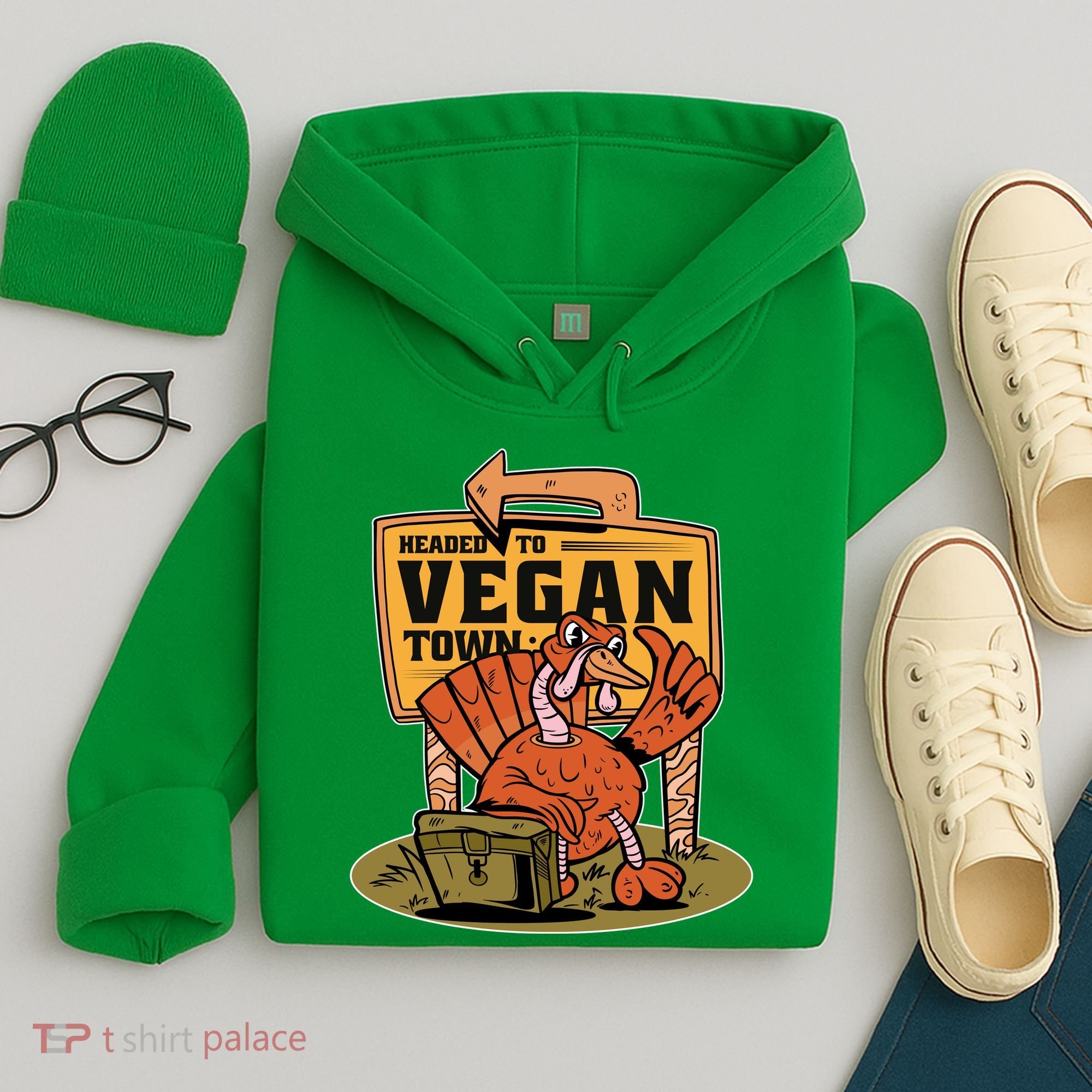 Headed To Vegan Town Chicken Hoodie