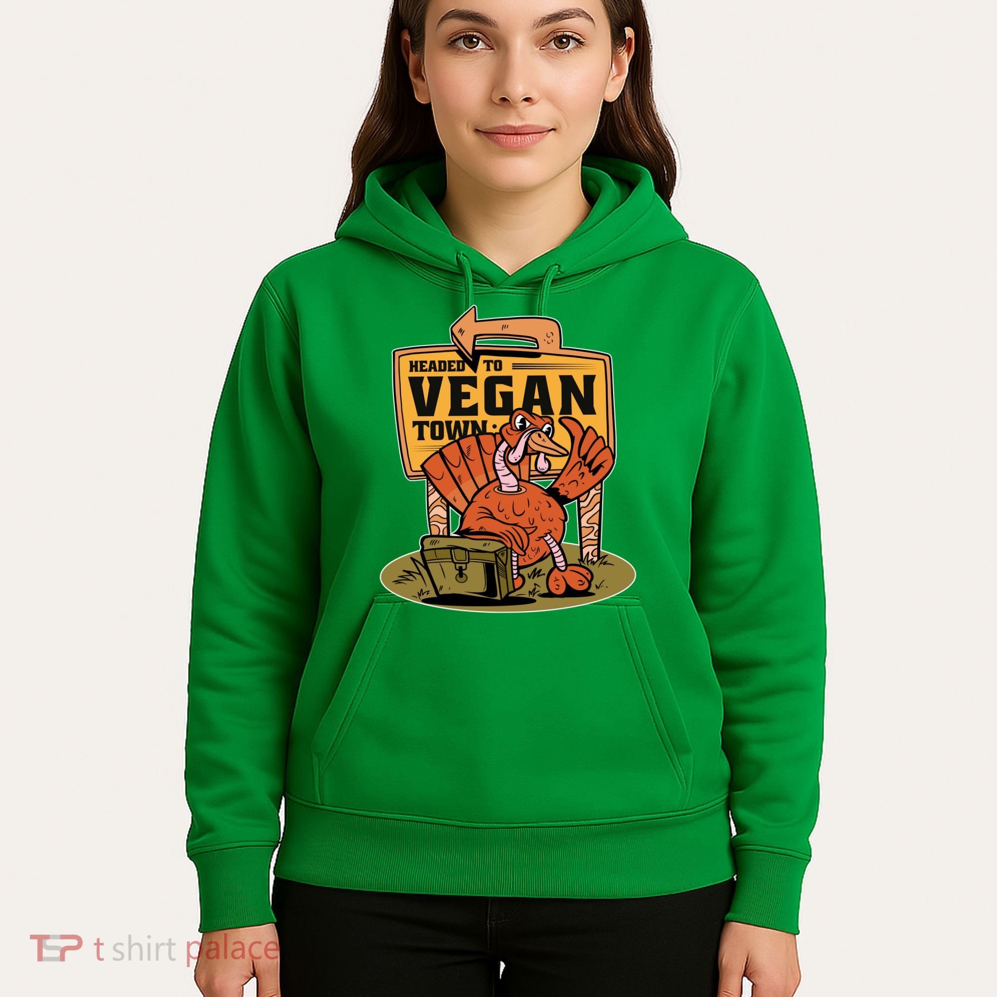 Headed To Vegan Town Chicken Hoodie