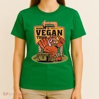 Headed To Vegan Town Chicken T-Shirt thumb 4