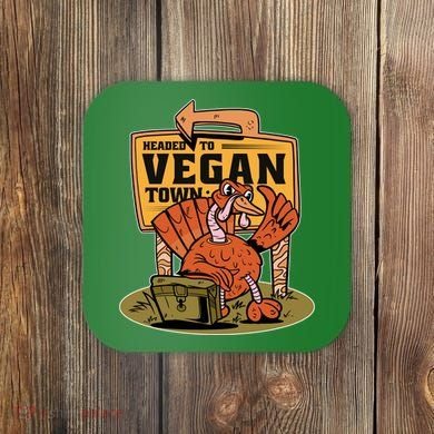 Headed To Vegan Town Chicken Coaster