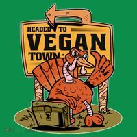 Headed To Vegan Town Chicken Ornament thumb 1