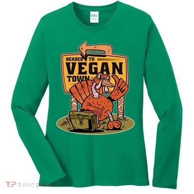 Headed To Vegan Town Chicken Women's Long Sleeve Shirt
