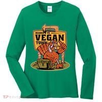 Headed To Vegan Town Chicken Women's Long Sleeve Shirt thumb 0