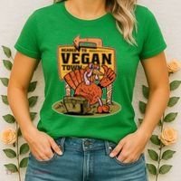 Headed To Vegan Town Chicken Women's T-Shirt thumb 2