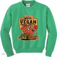 Headed To Vegan Town Chicken Kids Sweatshirt thumb 0