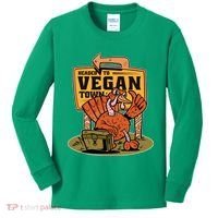 Headed To Vegan Town Chicken Kids Long Sleeve Shirt thumb 0