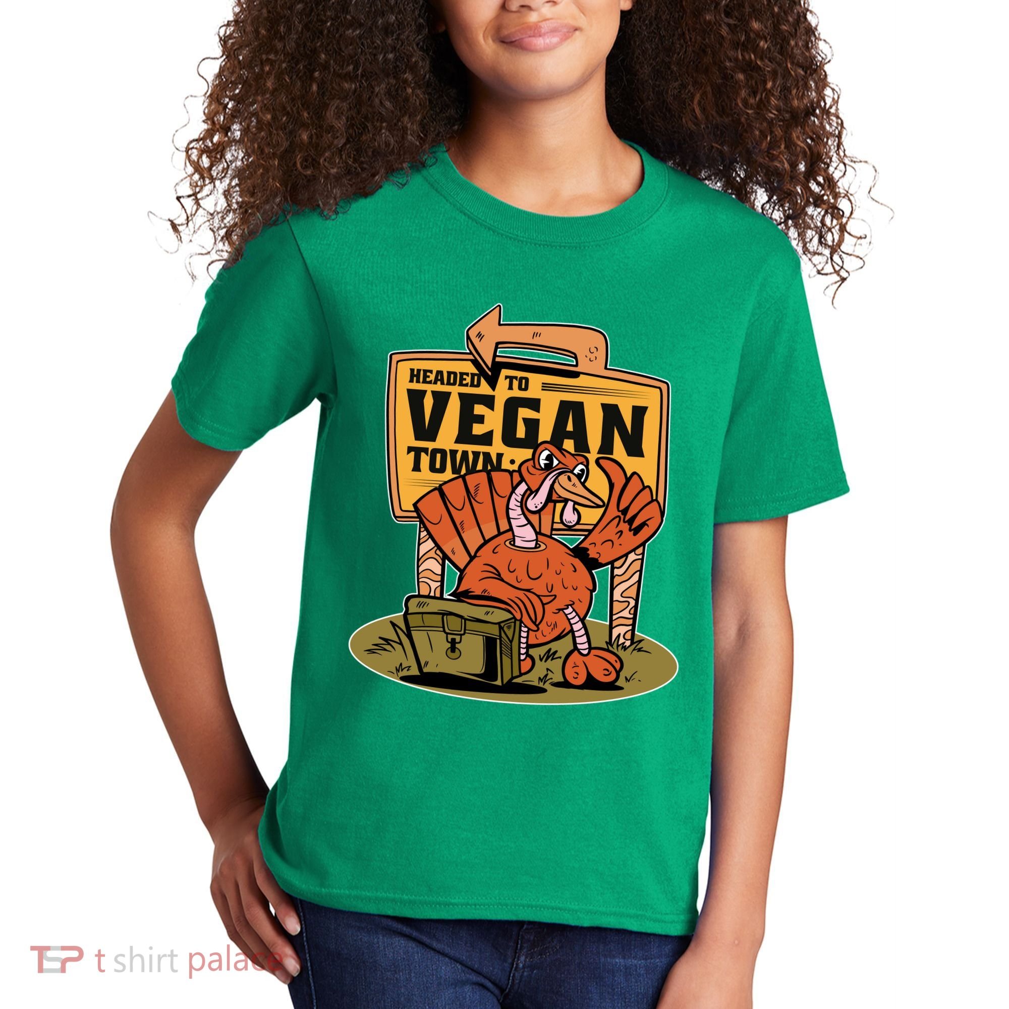 Headed To Vegan Town Chicken Kids T-Shirt