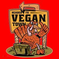 Headed To Vegan Town Chicken Santa Hat thumb 1