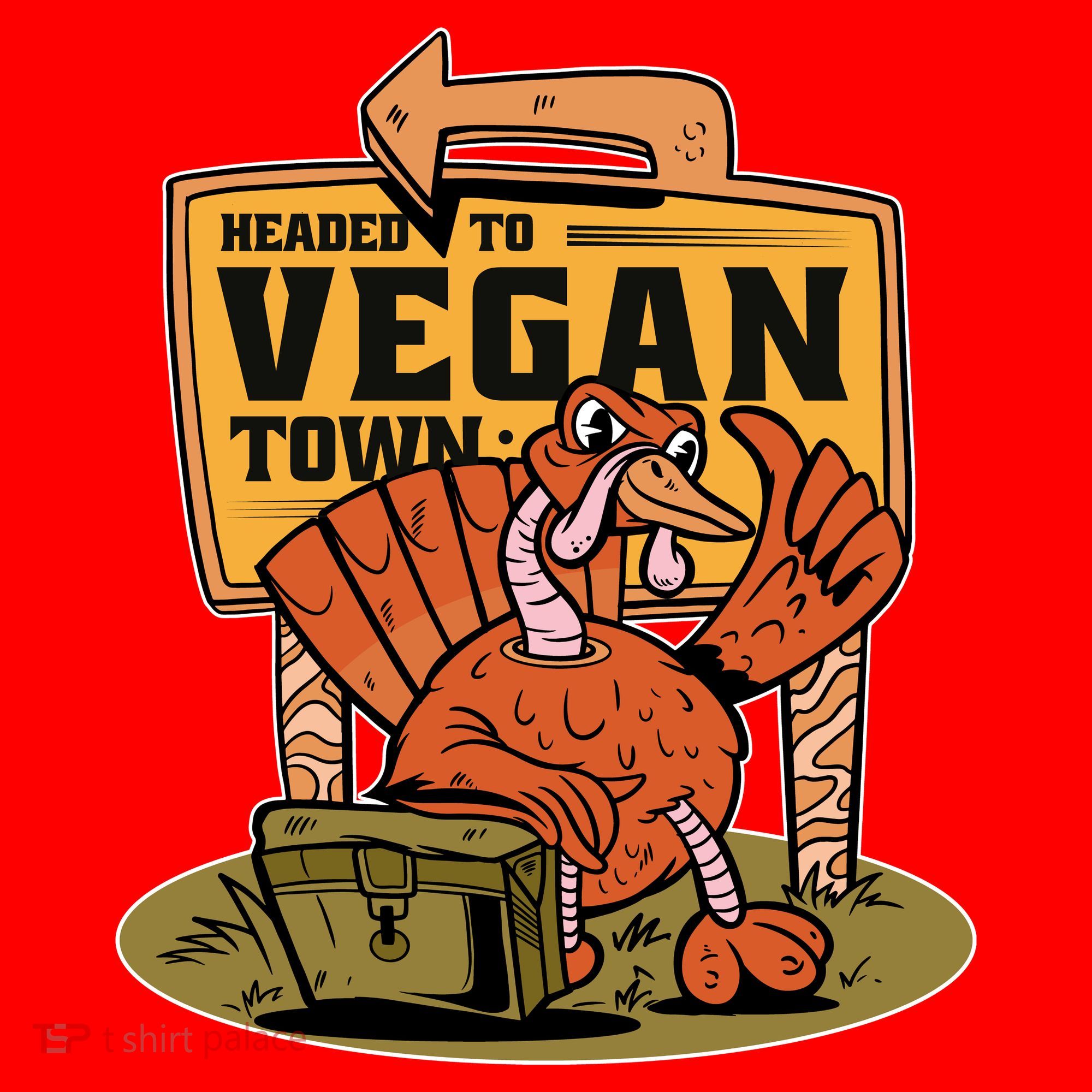 Headed To Vegan Town Chicken Santa Hat