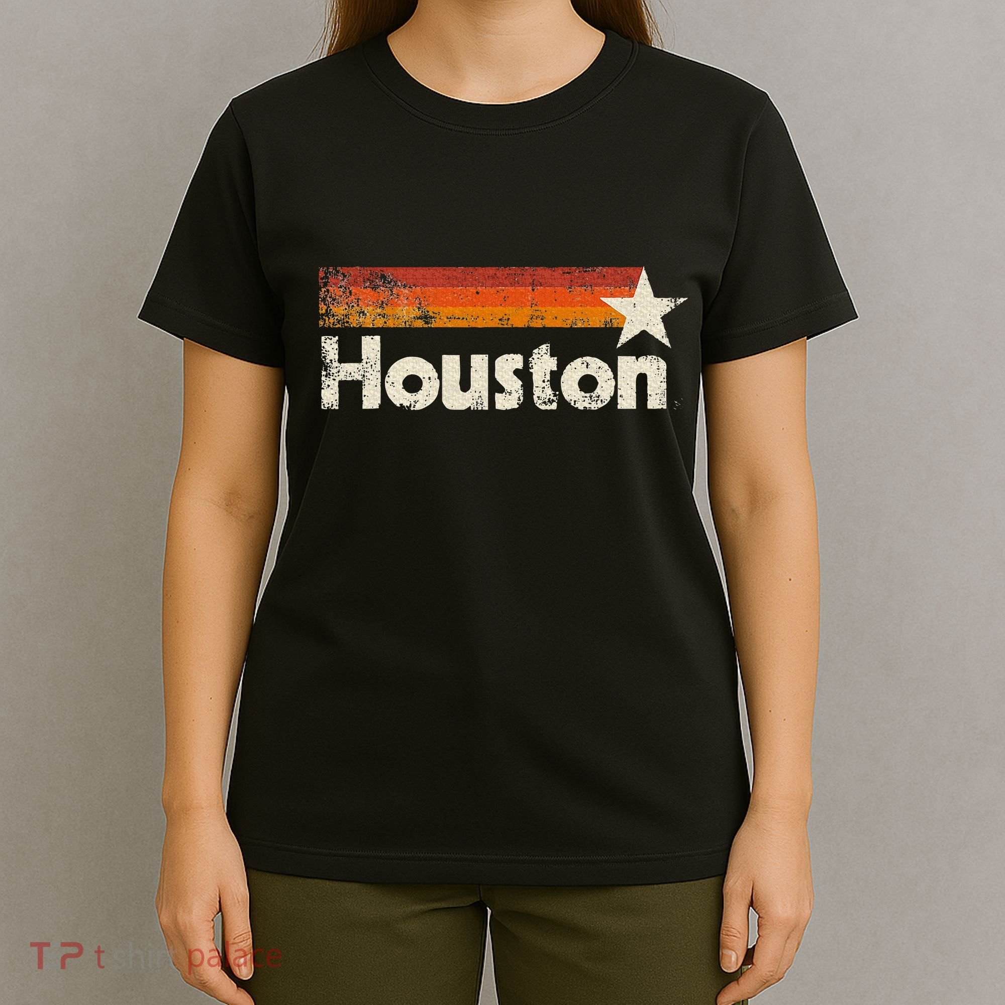 Houston Texas Vintage Houston Stripes Strong Old 70s 80s 90s T-Shirt
