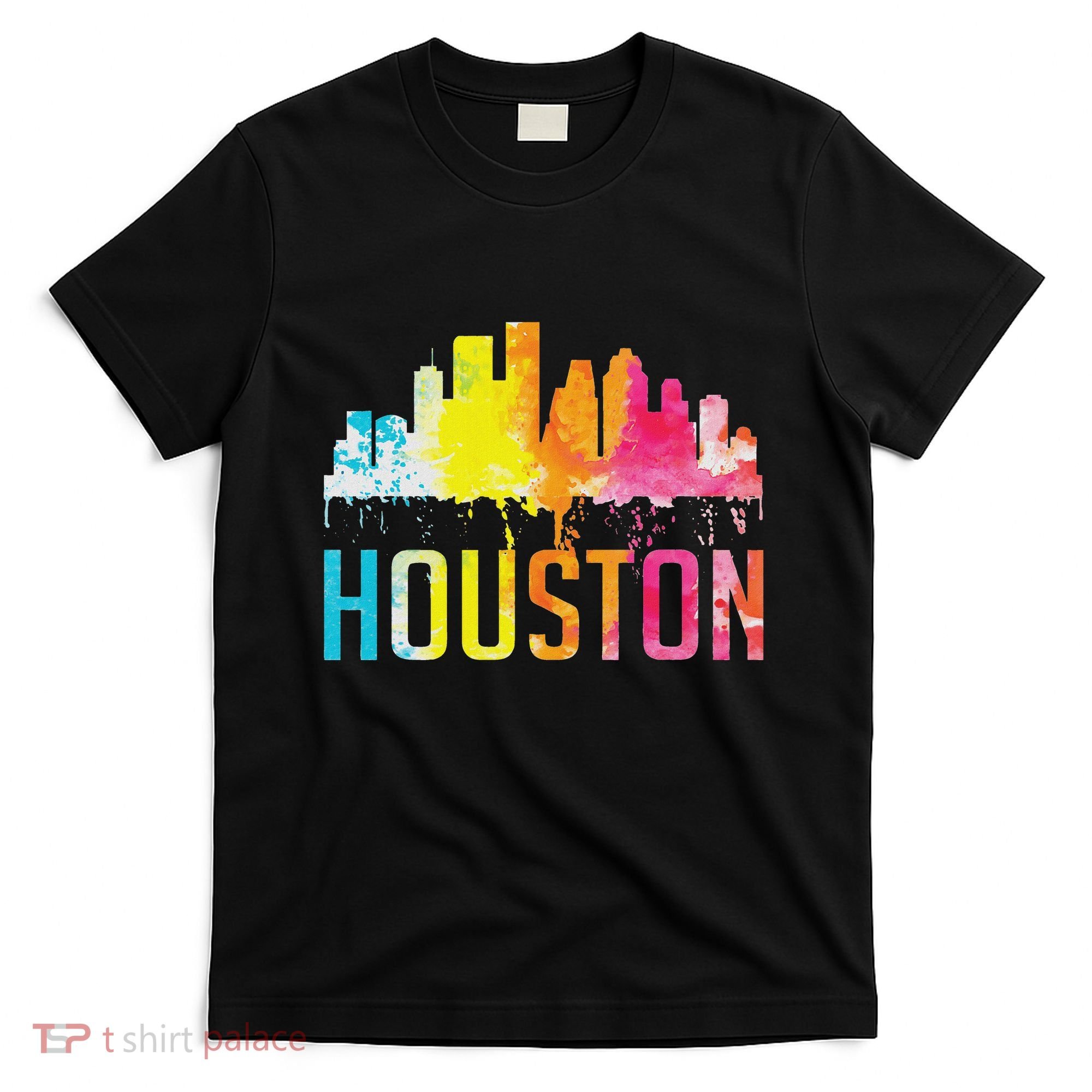 Houston Texas Watercolor Skyline Home State Souvenir Gift T-Shirt