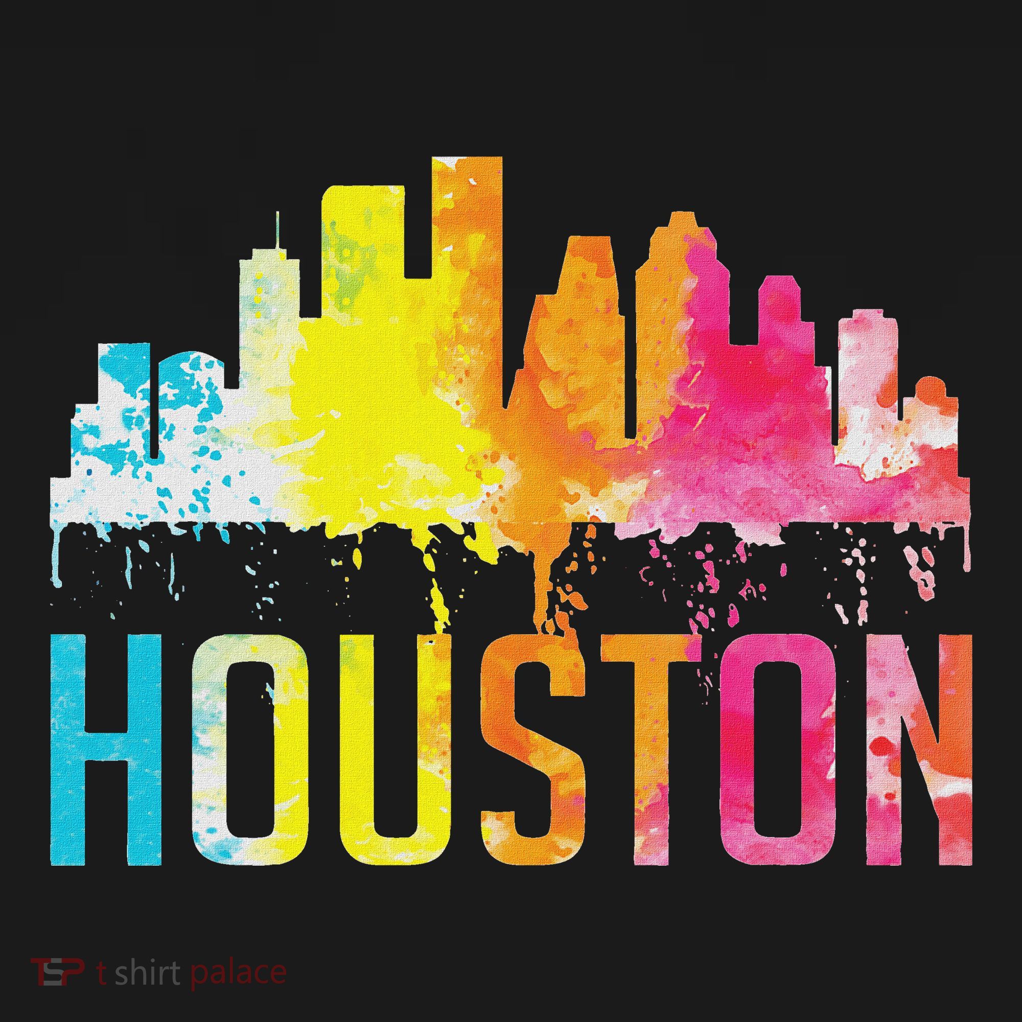 Houston Texas Watercolor Skyline Home State Souvenir Gift T-Shirt