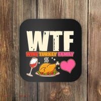 Holiday Time WTF Wine Turkey Family Coaster thumb 0