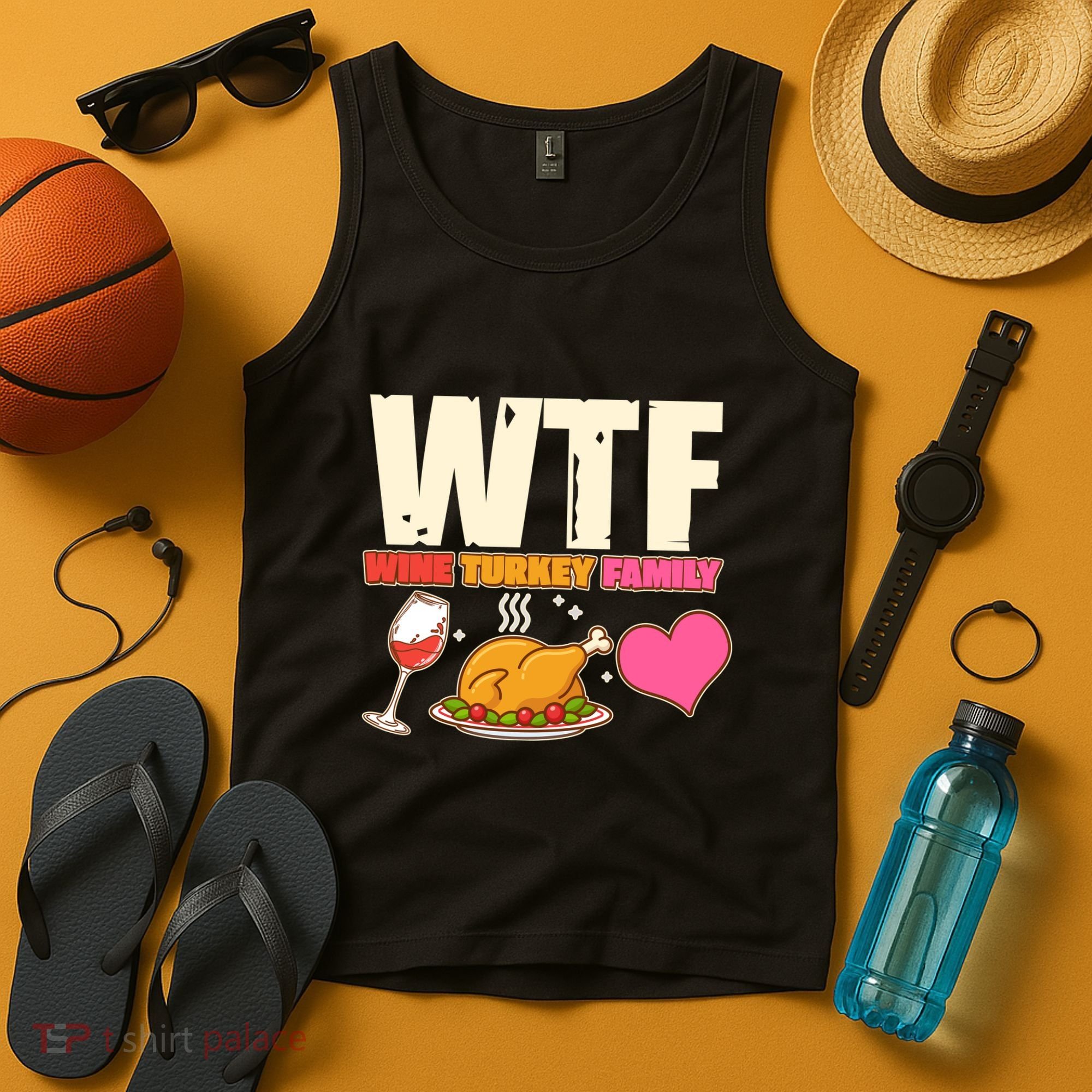 Holiday Time WTF Wine Turkey Family Tank Top