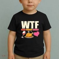 Holiday Time WTF Wine Turkey Family Toddler T-Shirt thumb 2
