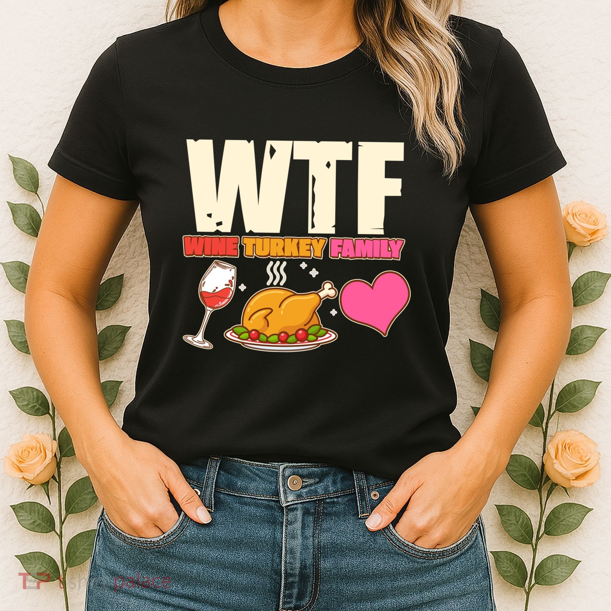 Holiday Time WTF Wine Turkey Family Women's T-Shirt