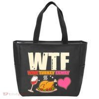 Holiday Time WTF Wine Turkey Family Tote Bag thumb 0