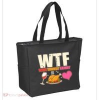Holiday Time WTF Wine Turkey Family Tote Bag thumb 2
