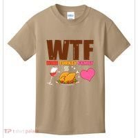Holiday Time WTF Wine Turkey Family Kids T-Shirt thumb 0