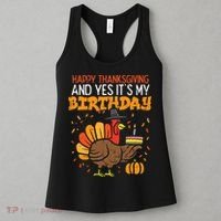 Happy Thanksgiving Yes Its My Birthday Turkey Women's Tank Top thumb 3