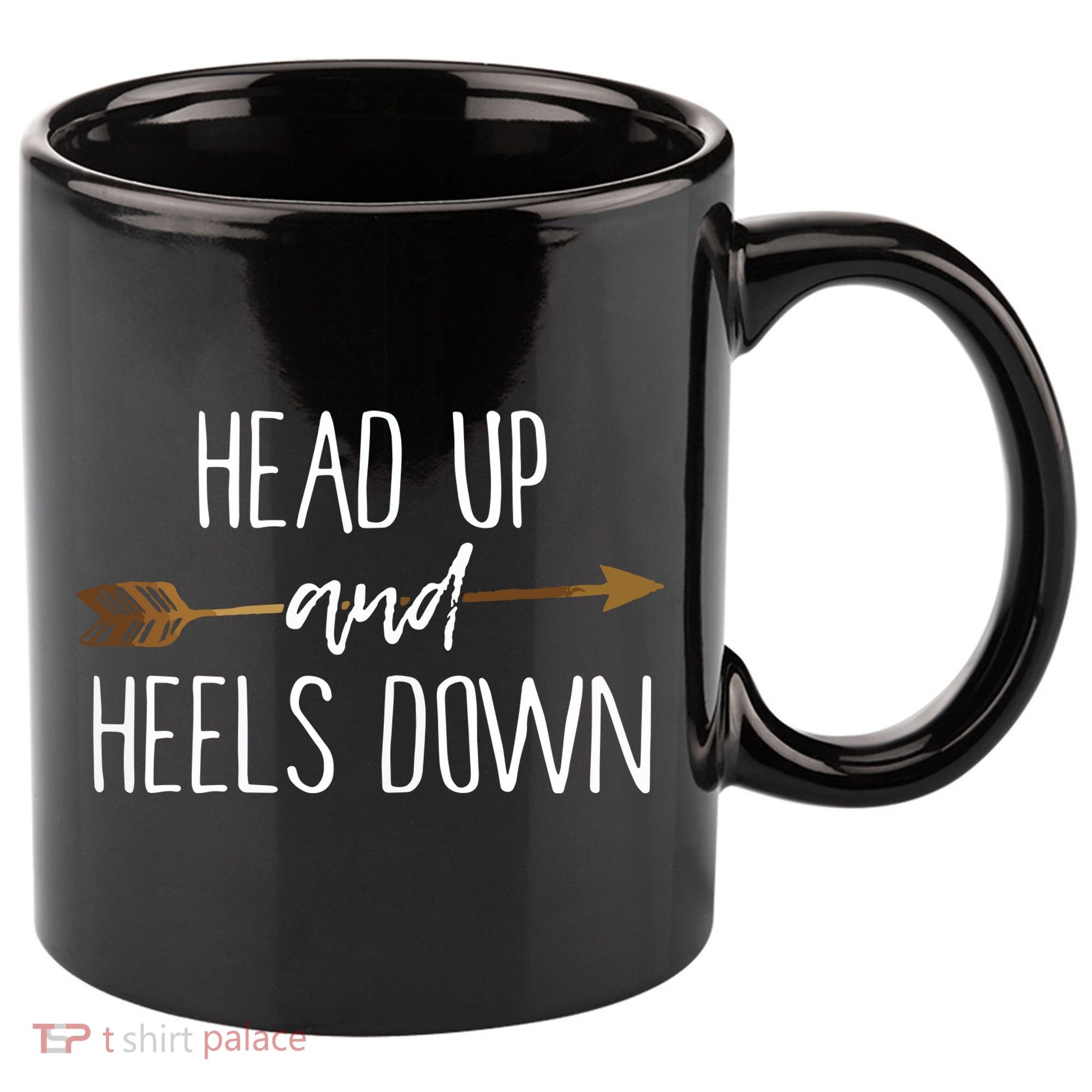 Head Up And Heels Down Shirts Horse Lovers 11oz C Handle Ceramic Mug
