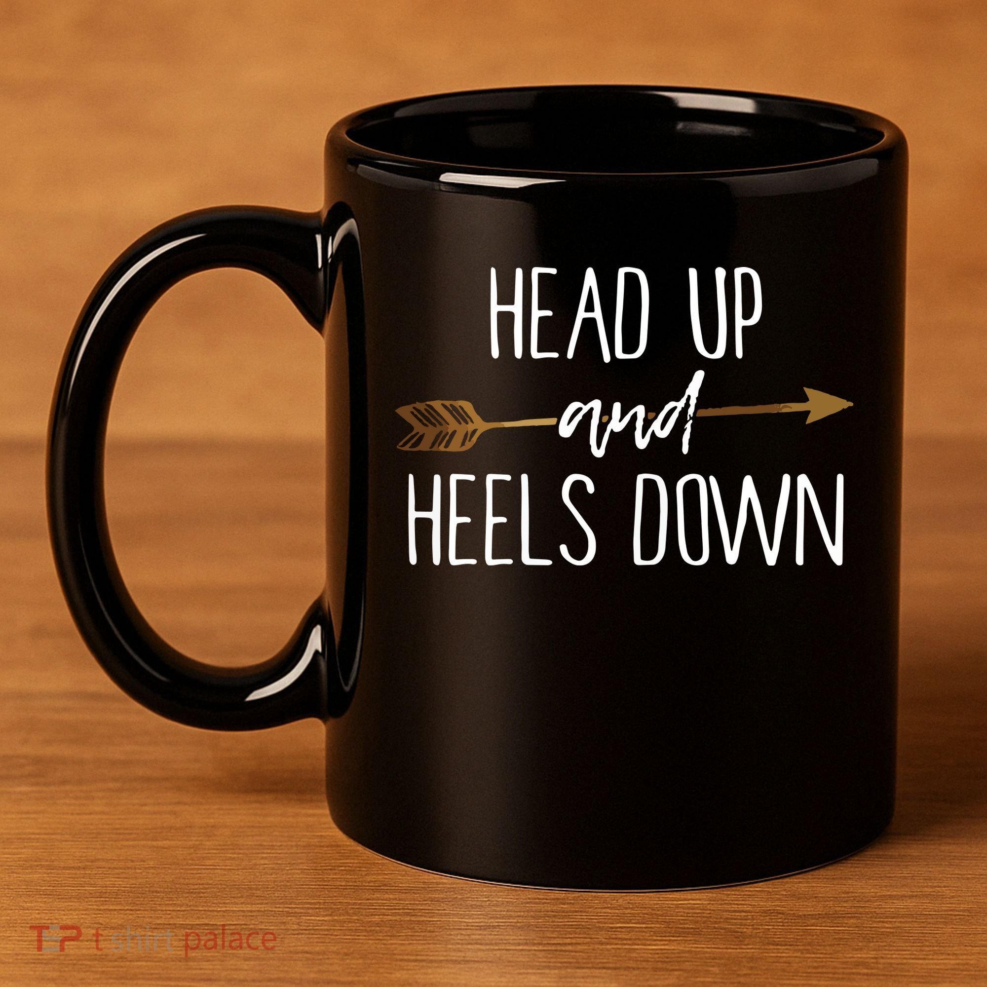 Head Up And Heels Down Shirts Horse Lovers 11oz C Handle Ceramic Mug