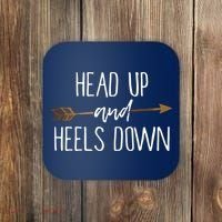 Head Up And Heels Down Shirts Horse Lovers Coaster thumb 0
