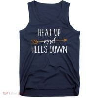 Head Up And Heels Down Shirts Horse Lovers Tank Top thumb 0