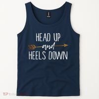 Head Up And Heels Down Shirts Horse Lovers Tank Top thumb 2