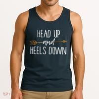 Head Up And Heels Down Shirts Horse Lovers Tank Top thumb 3