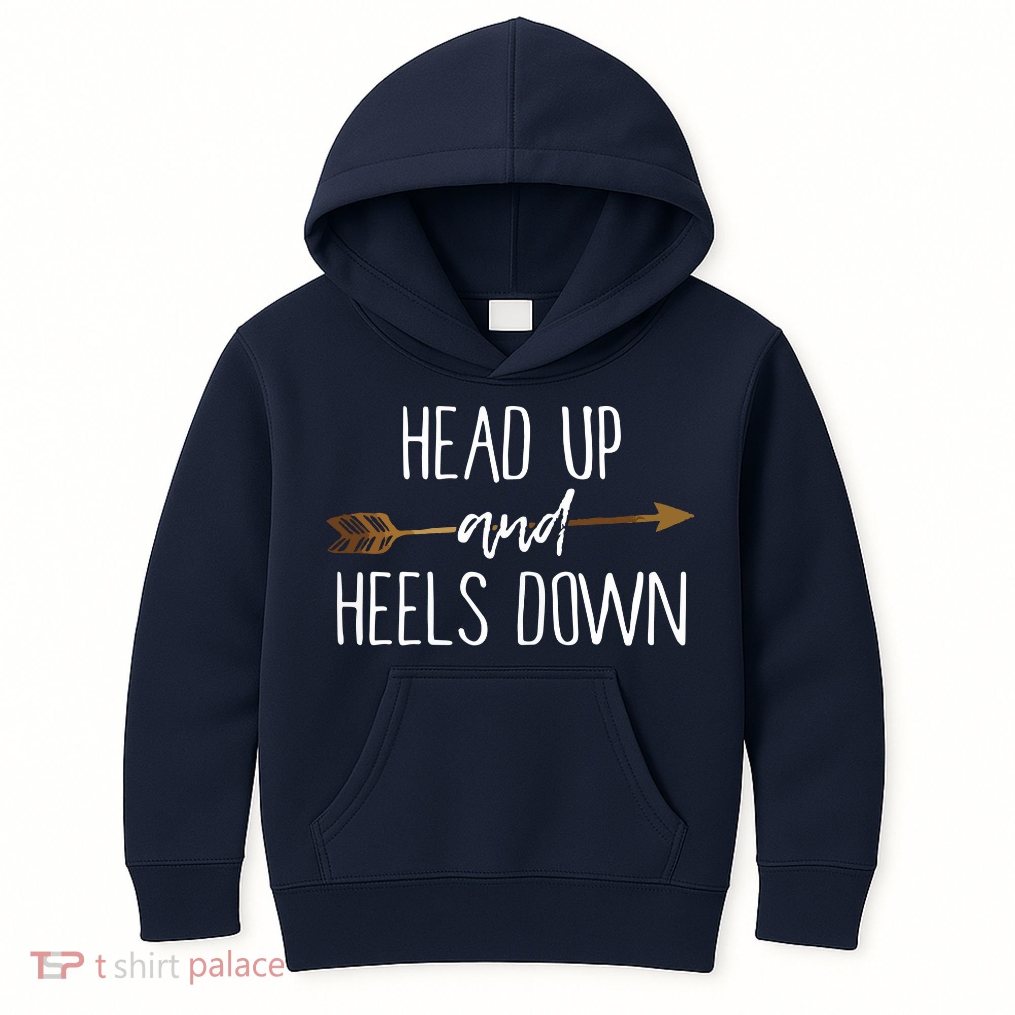 Head Up And Heels Down Shirts Horse Lovers Kids Hoodie