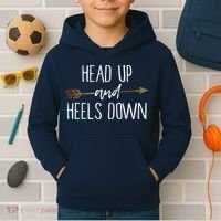 Head Up And Heels Down Shirts Horse Lovers Kids Hoodie thumb 2